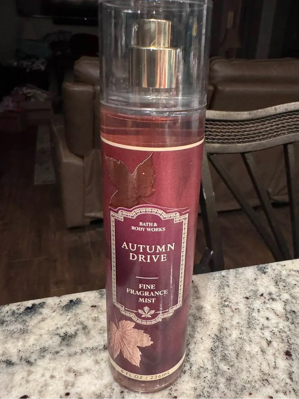 Bath & Body Works Autumn Drive Fine Fragrance Mist — Burgundy & Gold Accents